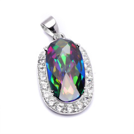 Srebrny Wisiorek Zawieszka z Cyrkonią Multikolor