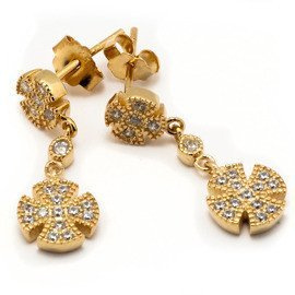 Srebrne Kolczyki Pokryte Złotem z Cyrkoniami