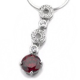 Srebrna Zawieszka z Czerwoną Cyrkonią
