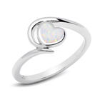 Srebrny Pierścionek Serce z Białym Opalem