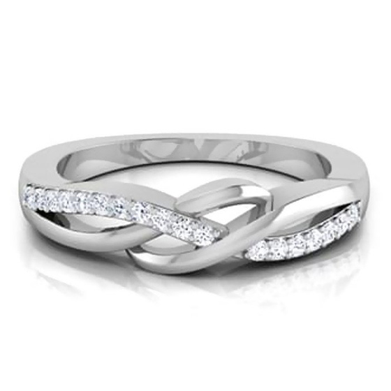 Pierścionek z Białego Złota 585 z Brylantami