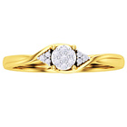 Pierścionek Złoty 375 Wysadzany Diamentami