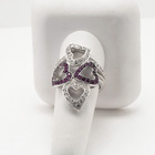 Szeroki Srebrny Pierścionek z Serduszkami