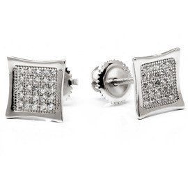 Kolczyki Srebrne Kwadraty z Mikro Cyrkoniami