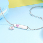 Bransoletka Srebrna z Różowym Kwiatuszkiem