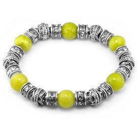 Bransoletka z Zielonymi Kulkami Agatu i Cyrkoniami