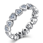 Srebrny Pierścionek Diamentowe Serduszka