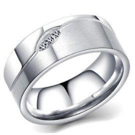 Obrączka ze Stali Chirurgicznej z Cyrkoniami