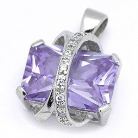 Srebrna Zawieszka Liliowa Cyrkonia