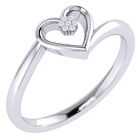Pierścionek z Białego Złota Serduszko z Brylantami