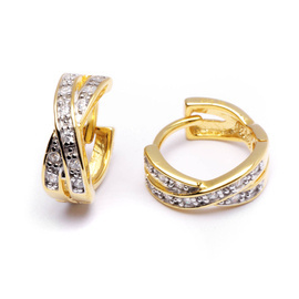 Srebrne Kolczyki Przeplatane Pozłacane