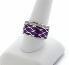 Szeroka Obrączka w Kolorze Fioletowym