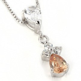 Zawieszka Srebrna z Pomarańczową Cyrkonią