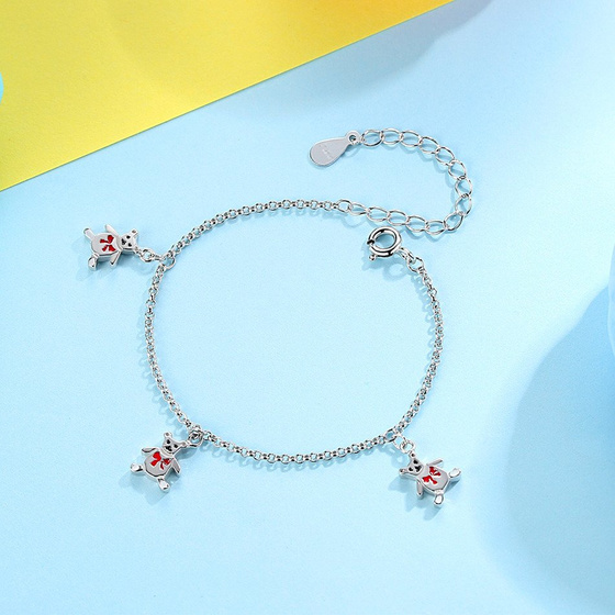 Bransoletka Srebrna z Misiami