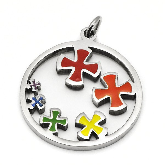 Zawieszka ze Stali Chirurg w Kolorowe Krzyże