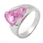 Srebrny Pierścionek z Różową Cyrkonią