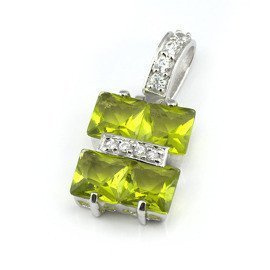 Zawieszka Srebrna w Kolorze Jasno Zielonym 5839