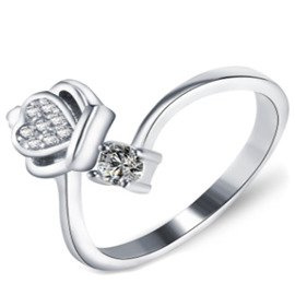 Srebrny Pierścionek z Koroną Regulowany Rozmiar