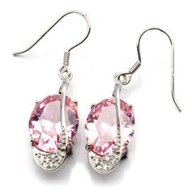 Srebrne kolczyki różowa kolekcja