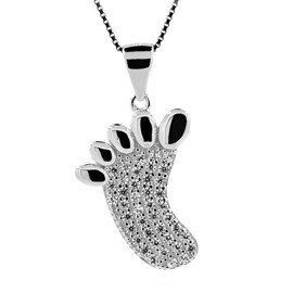 Zawieszka Srebrna Stopa Białe Cyrkonie