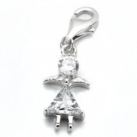 Przywieszka Srebrna Dziewczynka z Cyrkoniami