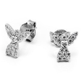 Srebrne Kolczyki w Kształcie Aniołków