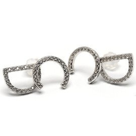 Srebrne Kolczyki z Białymi Cyrkoniami