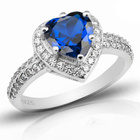 Pierścionek Srebrny z Szafirowym Sercem