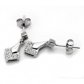 Srebrne Kolczyki z Diamentowymi Cyrkoniami