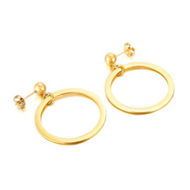 Złote Kolczyki Drzewo Szaczęścia Stal Szlachetna