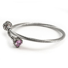 Bransoletka Przeplatana z Różowymi Cyrkoniami