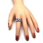 Szeroki Pierścionek Srebrny z Opalem i Cyrkoniami