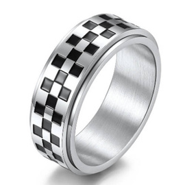 Obrączka ze Stali Szlachetnej Szachownica