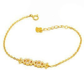 Pozłacana Srebrna Bransoletka Krzyżyki i Kółka