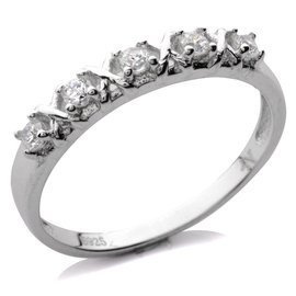 Srerbna Obrączka Wysadzana Cyrkoniami