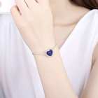 Srebrna Bransoletka z Niebieskim Sercem