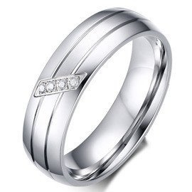 Damska Obrączka Stal Chirurgiczna z Cyrkoniami