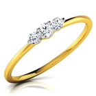 Złoty Pierścionek z Trzema Brylantami 0.09ct