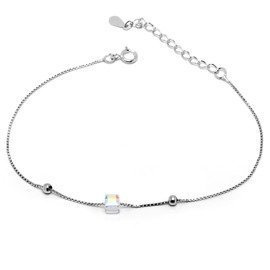 Bransoletka Srebrna z Kostką Sześcienną