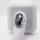 Srebrny Pierścionek z Dużym Szafirowym Kamieniem