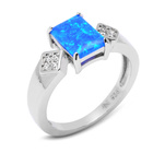 Srebrny Pierścionek z Opalem i Cyrkoniami