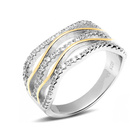 Szeroka Obrączka Srebrna z Trzema Rzędami Kamieni