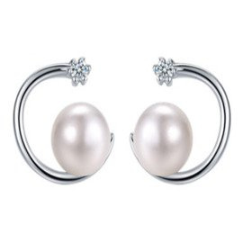 Kolczyki Srebrne z Perłami i Cyrkoniami