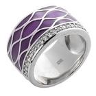 Szeroka Obrączka w Kolorze Fioletowym