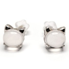 Srebrne Kolczyki z Białymi Kamieniami