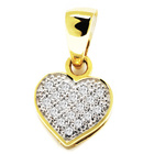 Złoty Wisiorek Serduszko Wysadzane Brylanatami