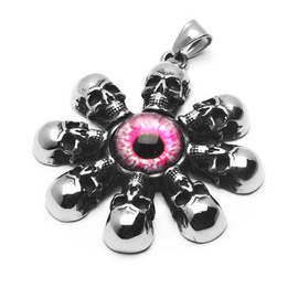 Duża Zawieszka Czaszki z Okiem Stal Szlachetna