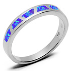 Srebrna Obrączka z Błękitnym Opalem