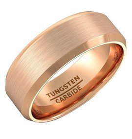 Złota Gładka Obrączka z Wolframu Damsko Męska