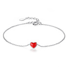 Bransoletka Srebrna Czerwone Serduszko